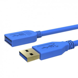 1m Blue USB 3.0 Extension Cable M/F - Cables USB 3.0