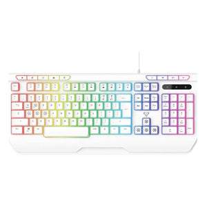 Laser White Gaming RGB Keyboard Full Size with Multimedia Keys