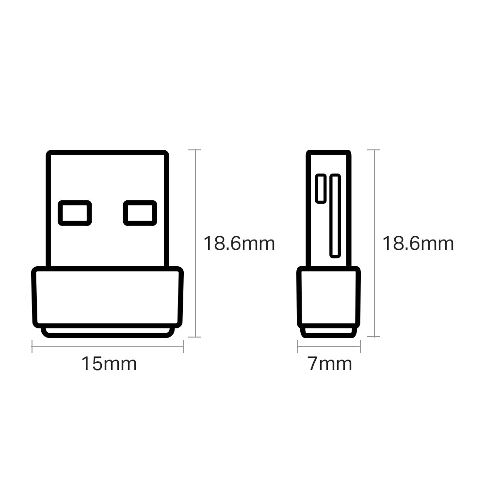 TP-Link Archer T2U Nano AC600 Wi-Fi USB Adapter,433Mbps at 5GHz + 200Mbps at 2.4GHz, USB 2.0