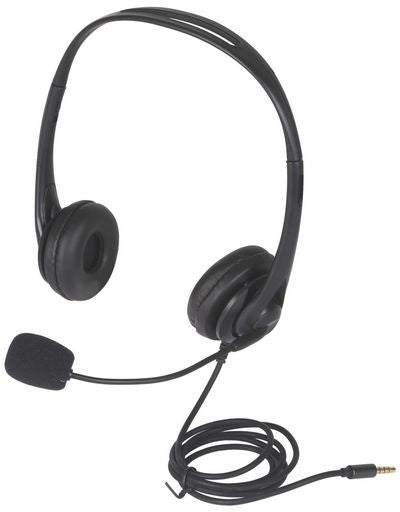 HEADSET WITH BOOM MIC Quad plug and USB Adapter w volume