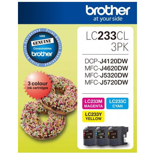 Brother LC-233 CMY Ink Cartridge Pack