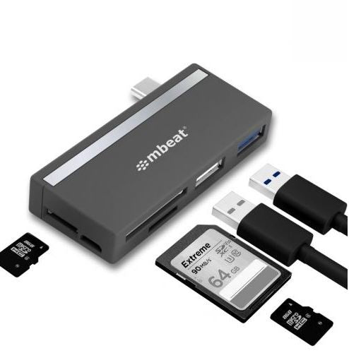 mbeat Essential  5-IN-1 USB- C Hub ( USB hub 2.0, 3.0, SD/TF Card Reader Supports SDXC, MicroSDXC)